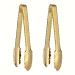 2pcs Stainless Steel Serving Tongs for Gripping & Serving, 9in Champagne Gold Finish – main image
