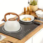 Stainless Steel Whistling Kettle for Boiling Water, 3 Liters, Wooden-Pattern Handle – gallery image 2