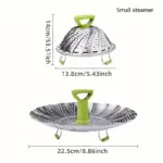 Stainless Steel Collapsible Steamer Basket for Steaming Food with Folding Petals – gallery image 9