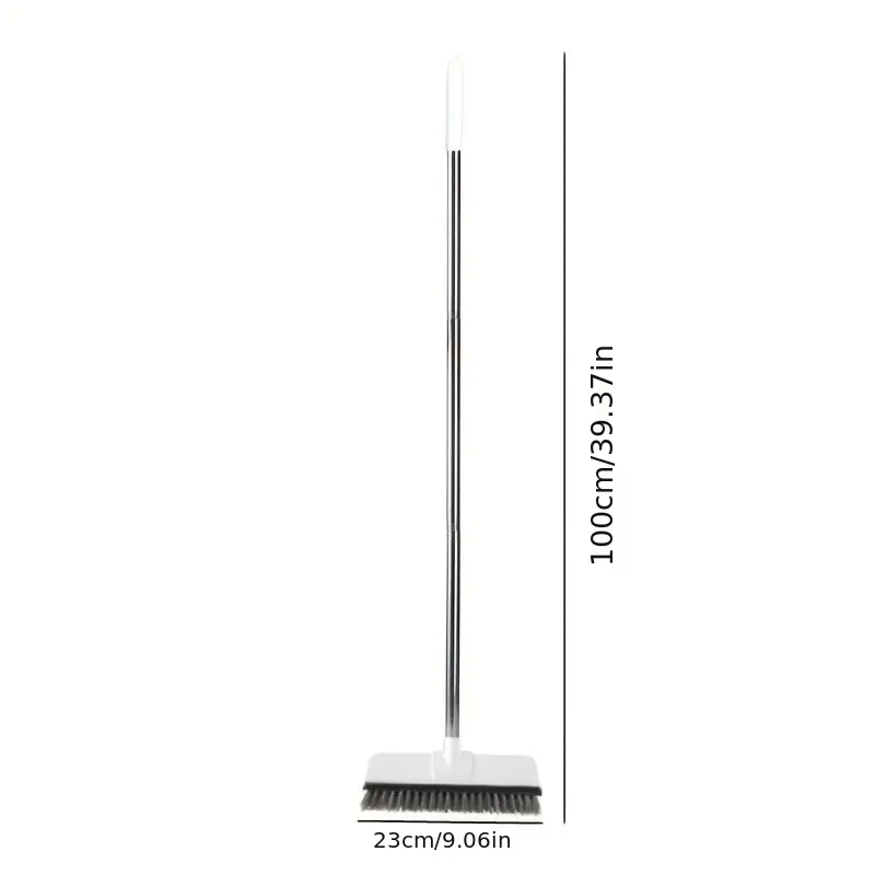 Long-Handle Scrub Brush for Deep Cleaning with Stiff Bristles, Gray – description image 2