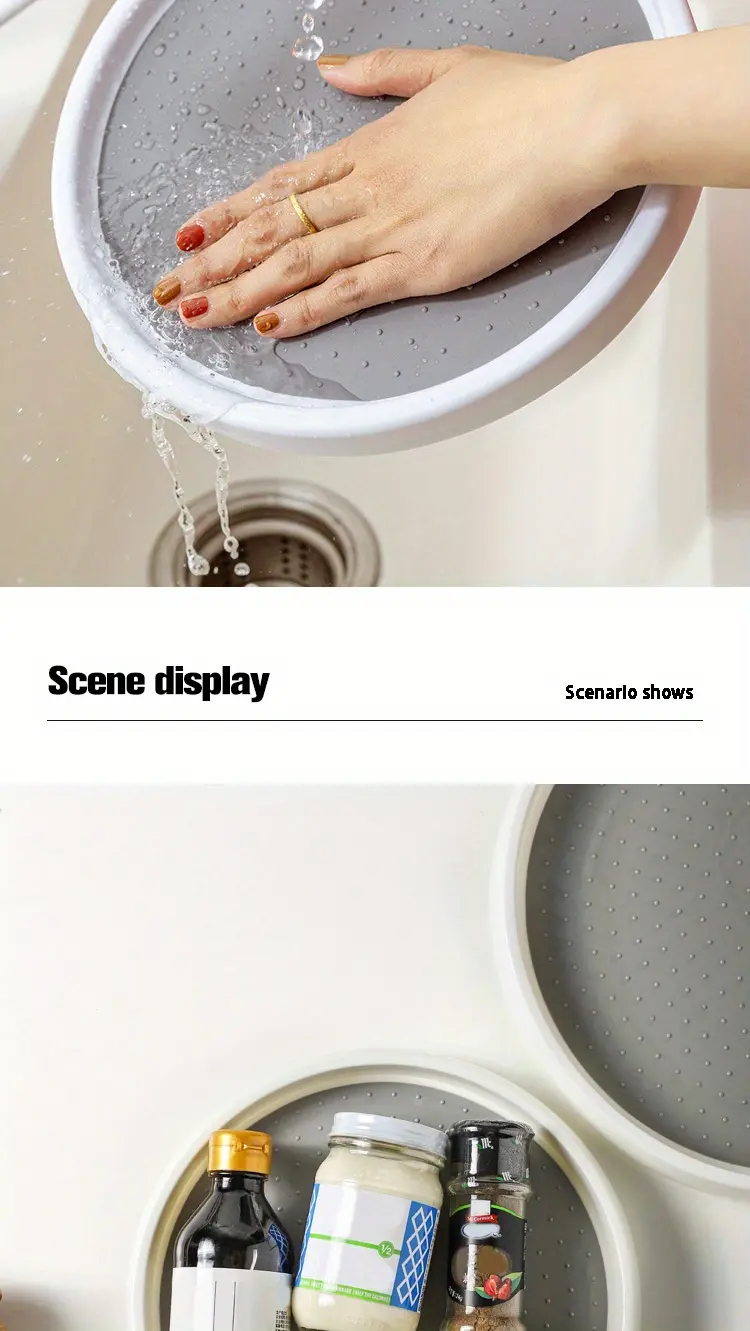 Lazy Susan Turntable Organizer for Rotating and Organizing Items, Non-Slip Base – description image 8