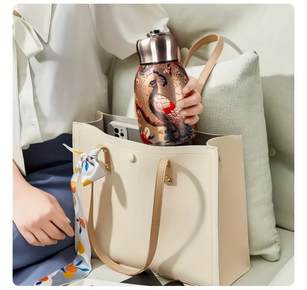 10oz Vacuum Insulated Water Bottle for Hot and Cold Beverages, 304 Stainless Steel – description image 1