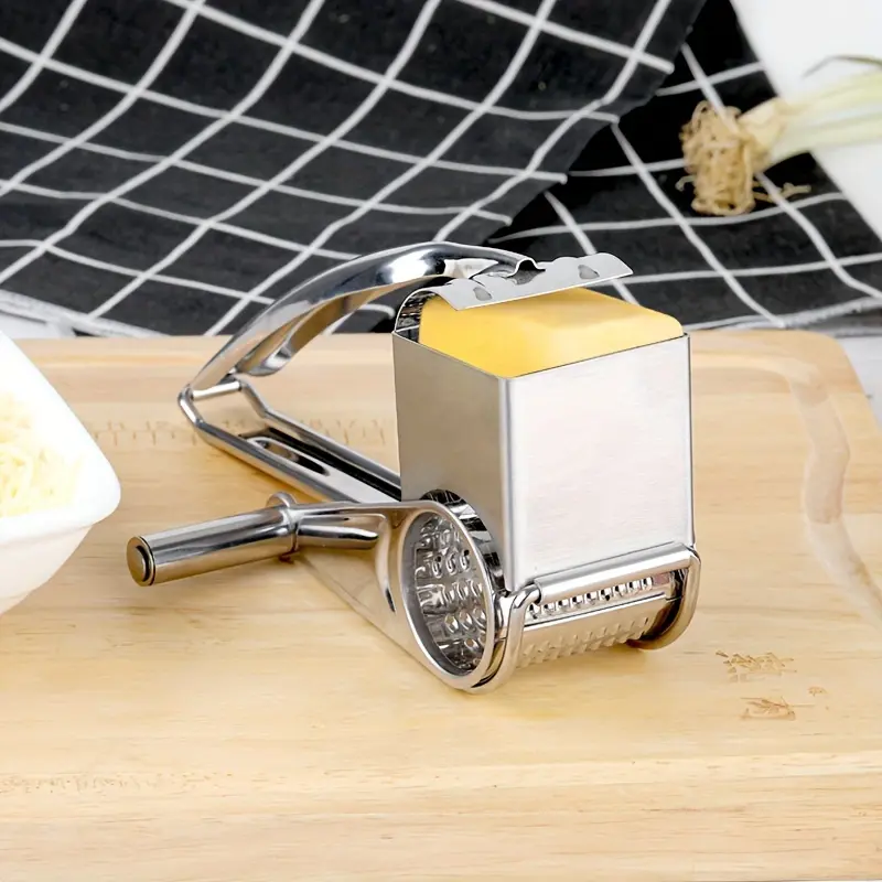Stainless Steel Rotary Cheese Grater for Manual Shredding & Grating – description image 5
