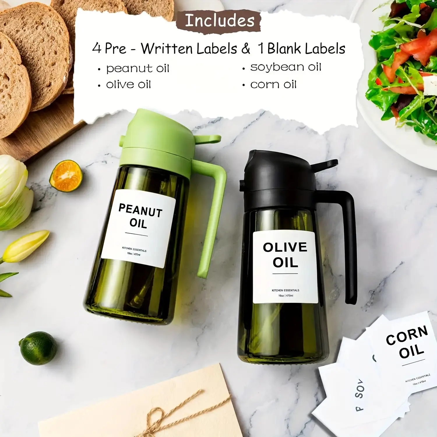 2pcs Olive Oil Sprayer for Controlled Oil Dispensing, Light-Blocking Design – description image 1