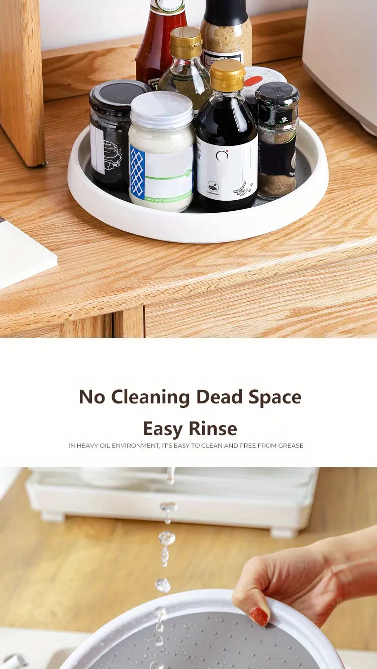 Lazy Susan Turntable Organizer for Rotating and Organizing Items, Non-Slip Base – description image 7
