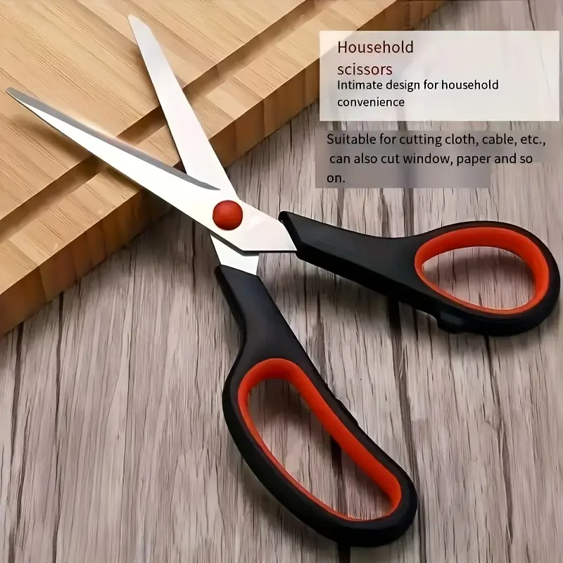 3pcs Stainless Steel Scissors for Cutting Tasks with Comfortable Grip Handles – description image 1