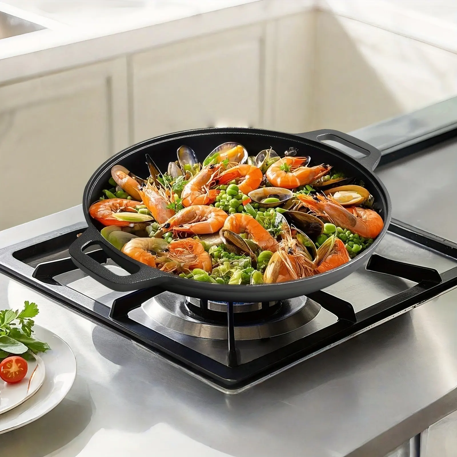 Pre-Seasoned Cast Iron Pan for Stovetop Cooking & Searing, Even-Heating Design – description image 3