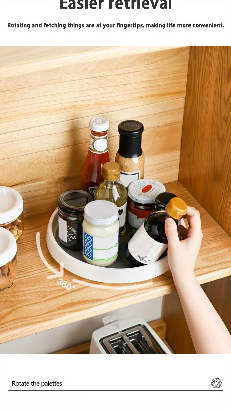 Lazy Susan Turntable Organizer for Rotating and Organizing Items, Non-Slip Base – description image 3