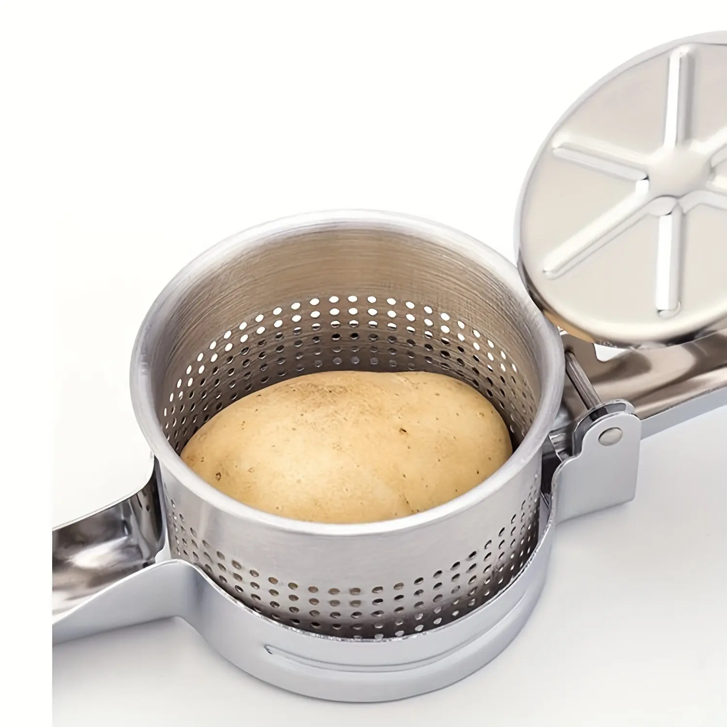Stainless Steel Potato Ricer for Mashing & Pressing with Non-Slip Handle – description image 3