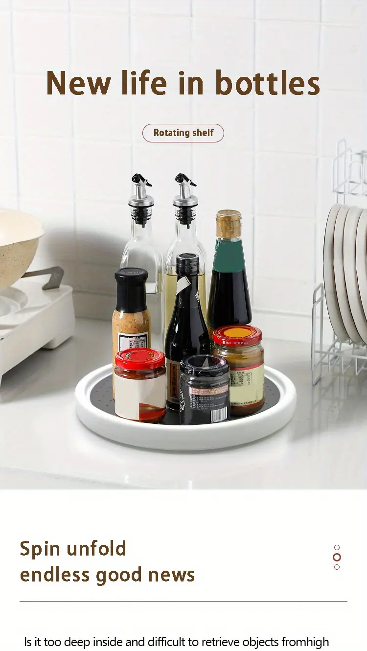 Lazy Susan Turntable Organizer for Rotating and Organizing Items, Non-Slip Base – description image 1