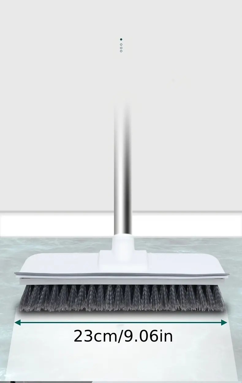 Long-Handle Scrub Brush for Deep Cleaning with Stiff Bristles, Gray – description image 1
