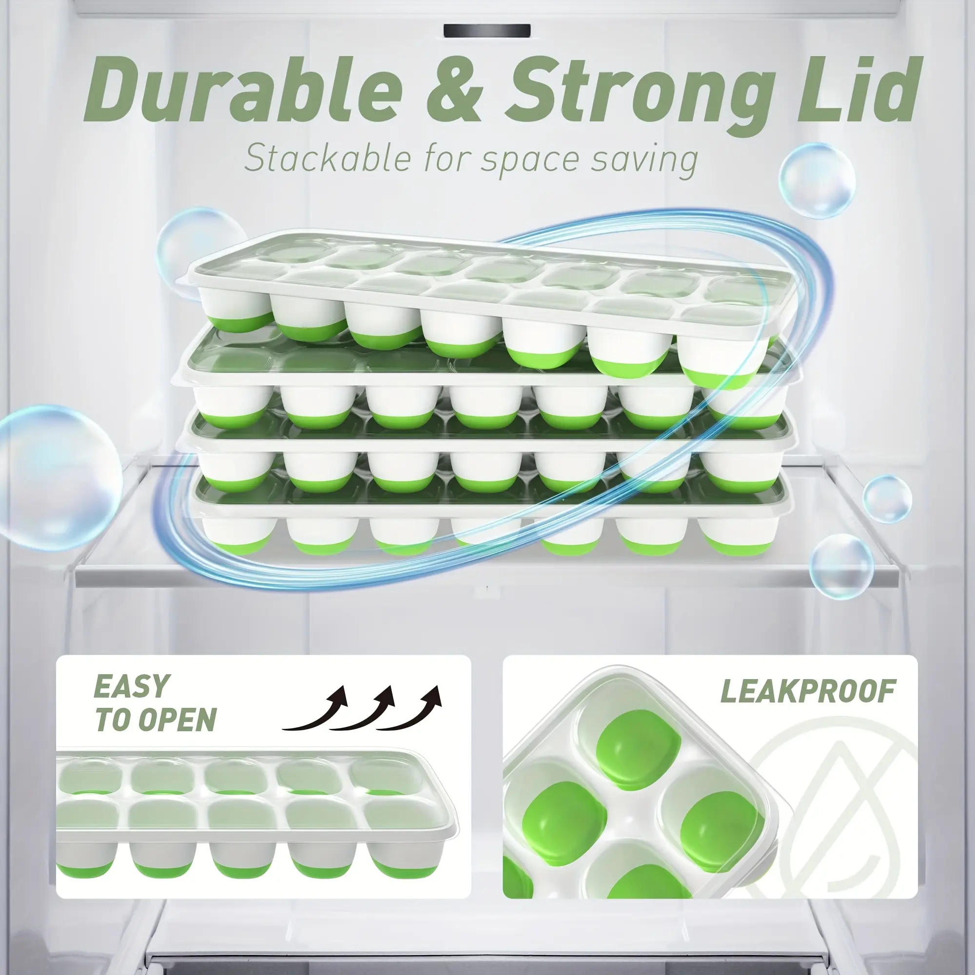 4pcs Large Ice Cube Tray for Making Ice Cubes and Ice Balls, Flexible Mold with Removable Lid – description image 3