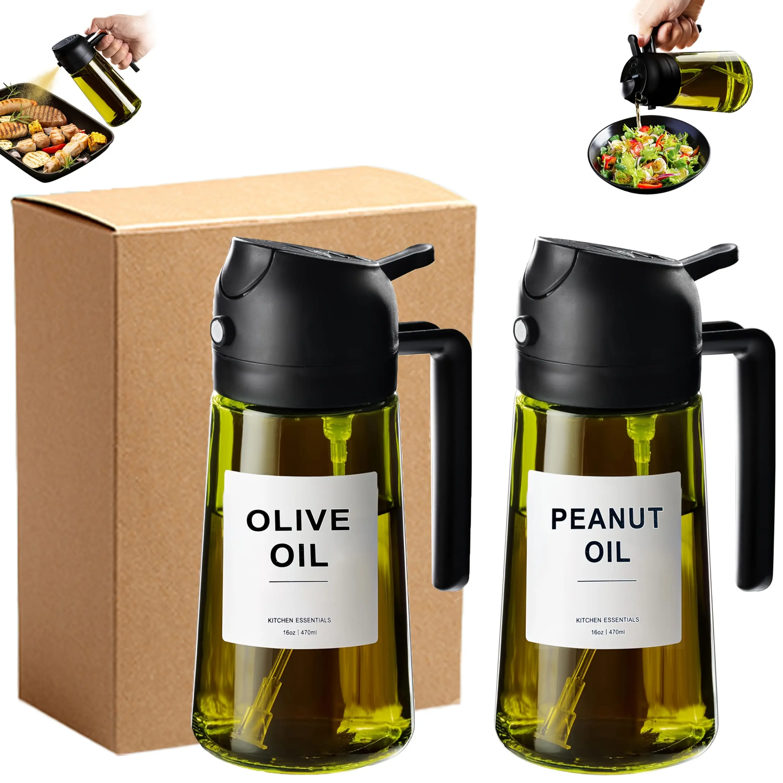 2pcs Olive Oil Sprayer for Controlled Oil Dispensing, Light-Blocking Design – description image 2