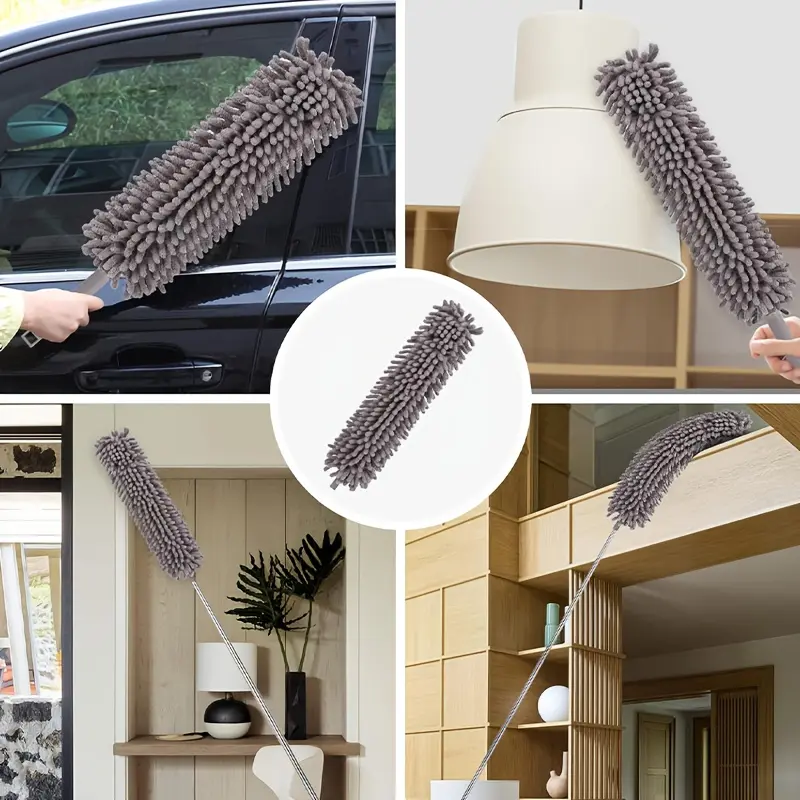 Microfiber Duster with Telescopic Extension Pole for High-Reach Dusting & Cobweb Removal – description image 2