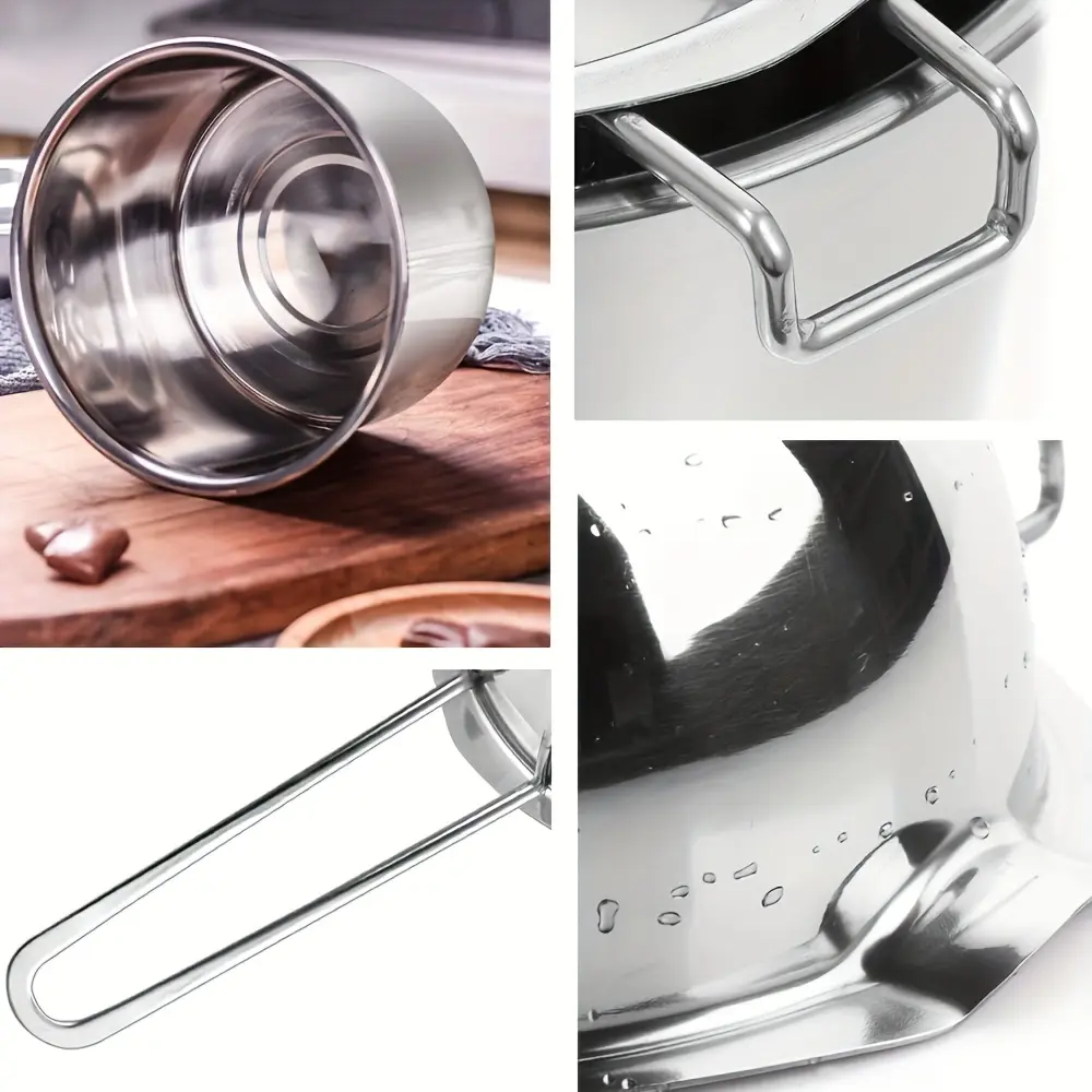 Double Boiler Pot for Controlled Melting & Heating, Stainless Steel with Long Handle – description image 2