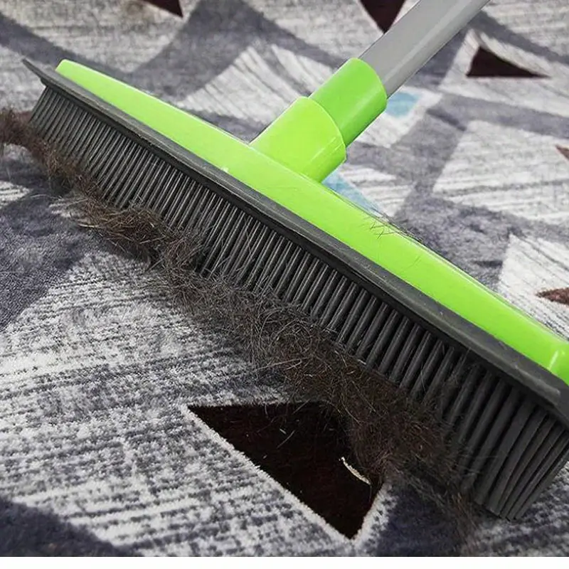 Rubber Broom with Squeegee Edge for Sweeping Hair & Wiping Smooth Surfaces – description image 6