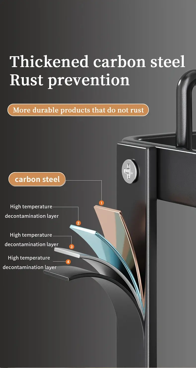 Double-Layer Carbon Steel Dish Rack for Drying Dishes & Organizing Countertop Items – description image 5