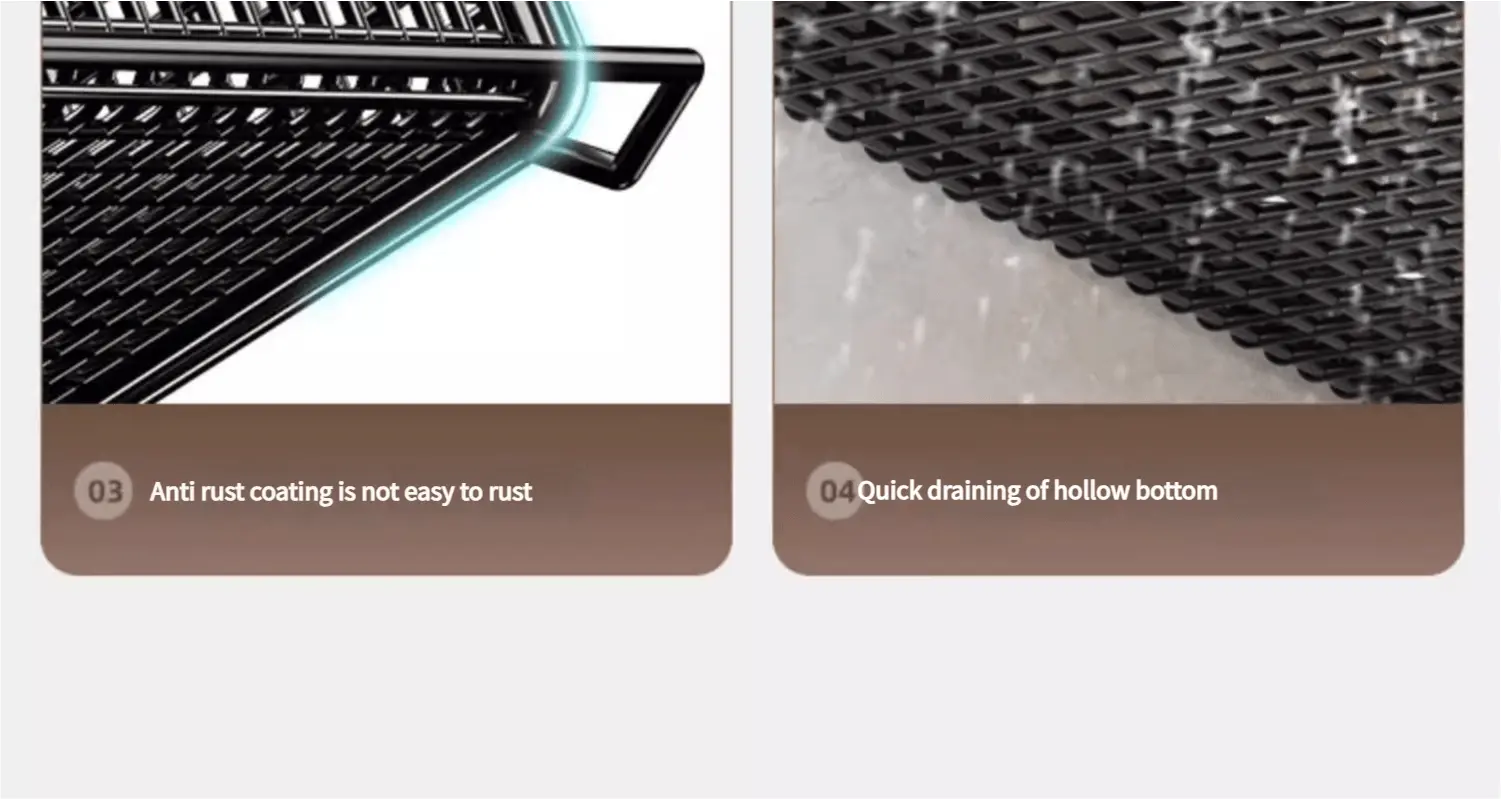 Iron Storage Rack for Organizing & Hanging Items with Grid Design and Hooked Rail – description image 5