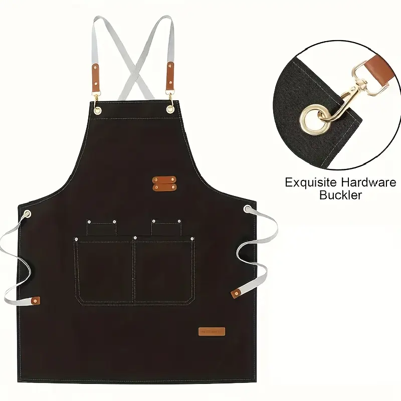Multi-Pocket Apron for Workwear & Task Carrying, Adjustable Strap, Polyester Blend – description image 3