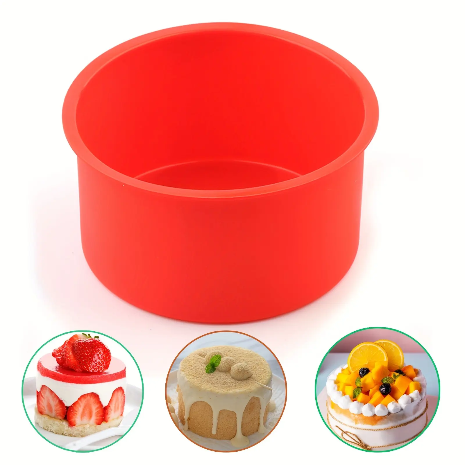9pcs Silicone Mini Cake Molds for Baking Small Cakes, Round 4 Inch Size – description image 1