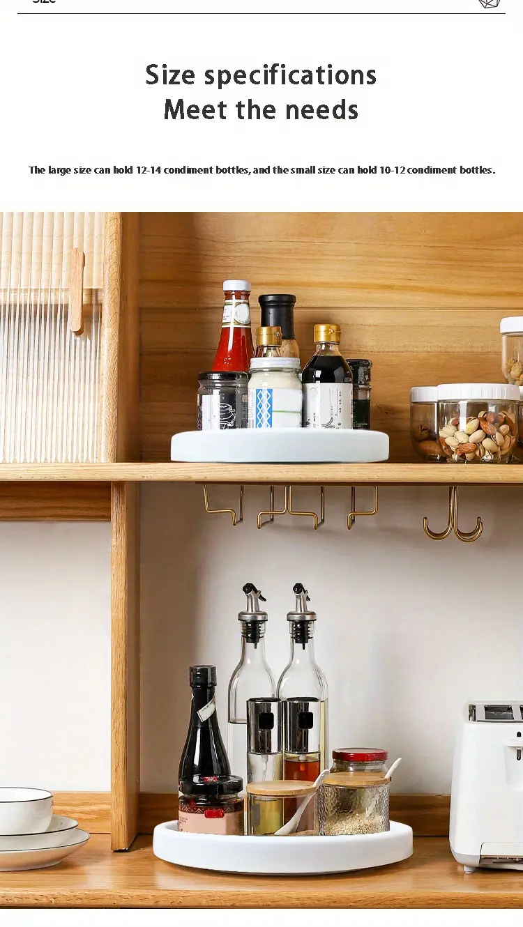 Lazy Susan Turntable Organizer for Rotating and Organizing Items, Non-Slip Base – description image 5