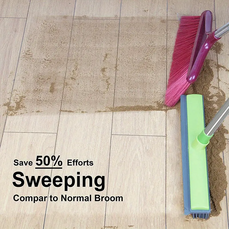 Rubber Broom with Squeegee Edge for Sweeping Hair & Wiping Smooth Surfaces – description image 7