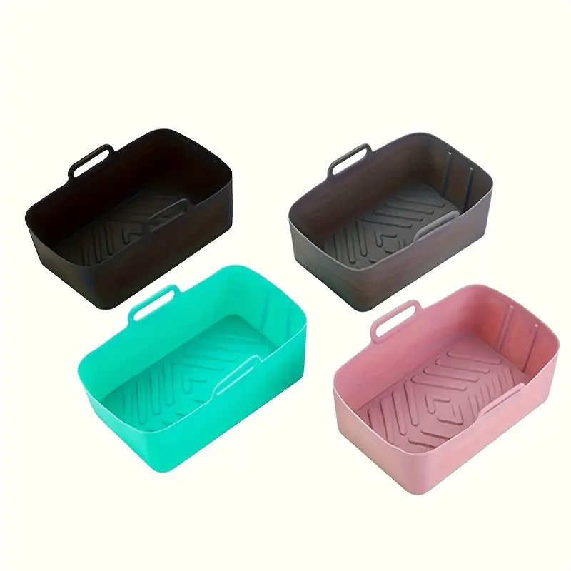 2pcs Silicone Air Fryer Liner Tray for Lining Baking Surfaces, Non-Stick Easy-Clean Design – description image 2