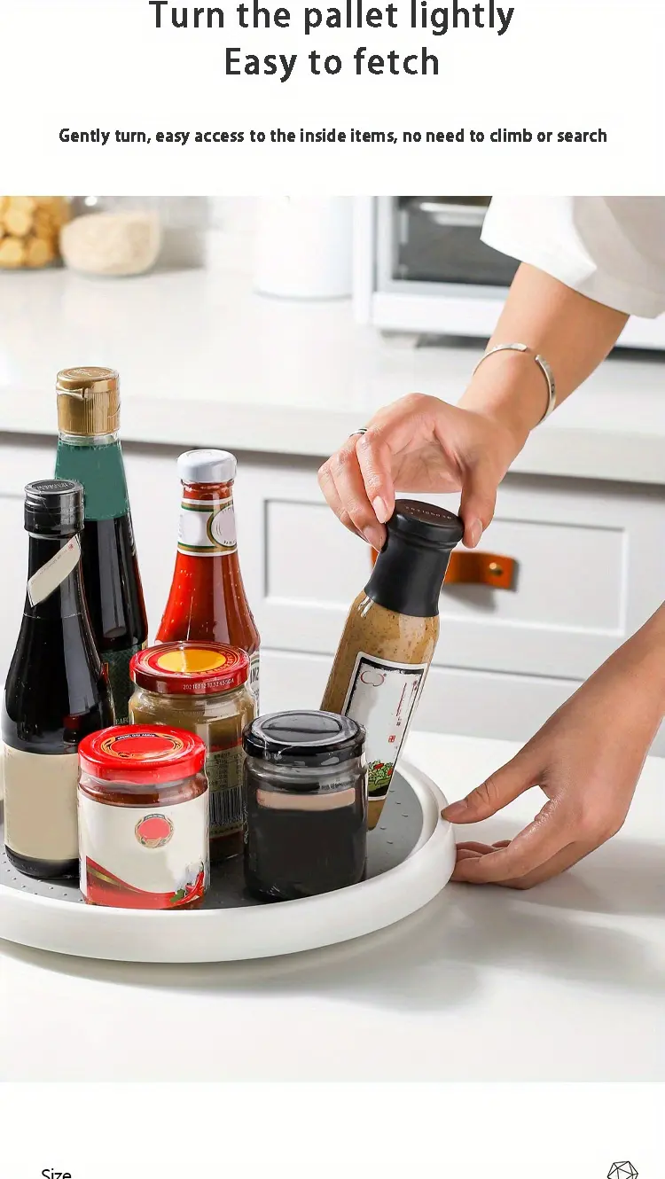 Lazy Susan Turntable Organizer for Rotating and Organizing Items, Non-Slip Base – description image 4