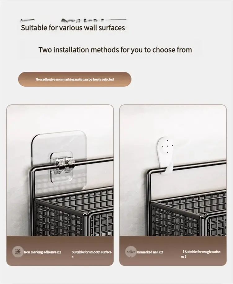 Iron Storage Rack for Organizing & Hanging Items with Grid Design and Hooked Rail – description image 7