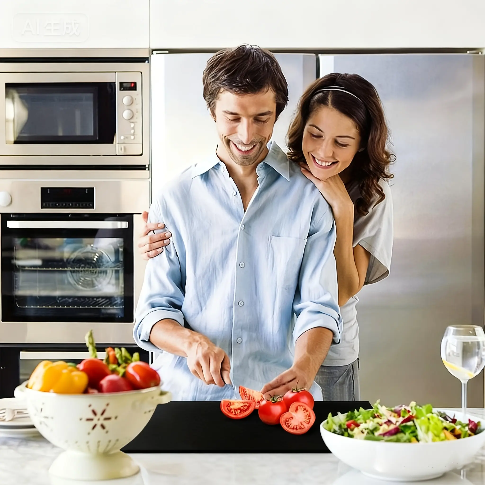 Acrylic Cutting Board for Food Prep & Countertop Protection, Non-Slip Transparent Black – description image 2