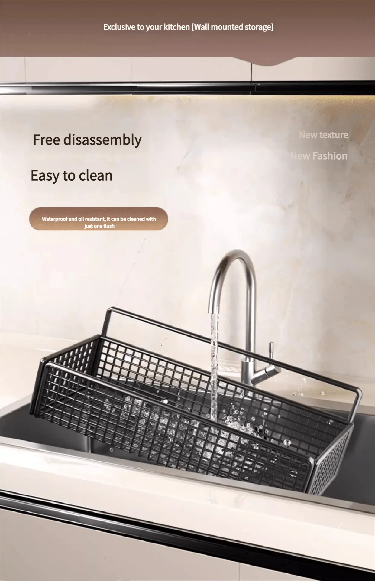 Iron Storage Rack for Organizing & Hanging Items with Grid Design and Hooked Rail – description image 2