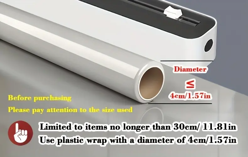 Sliding Blade Plastic Wrap Cutter for Cutting & Dispensing Wrap Rolls, Dual-Direction Slide – description image 1