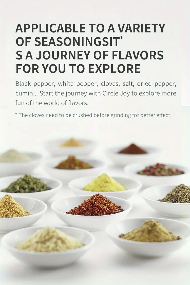 Electric Salt and Pepper Grinder for Seasoning with Dual-Compartment Design & Adjustable Coarseness – description image 3