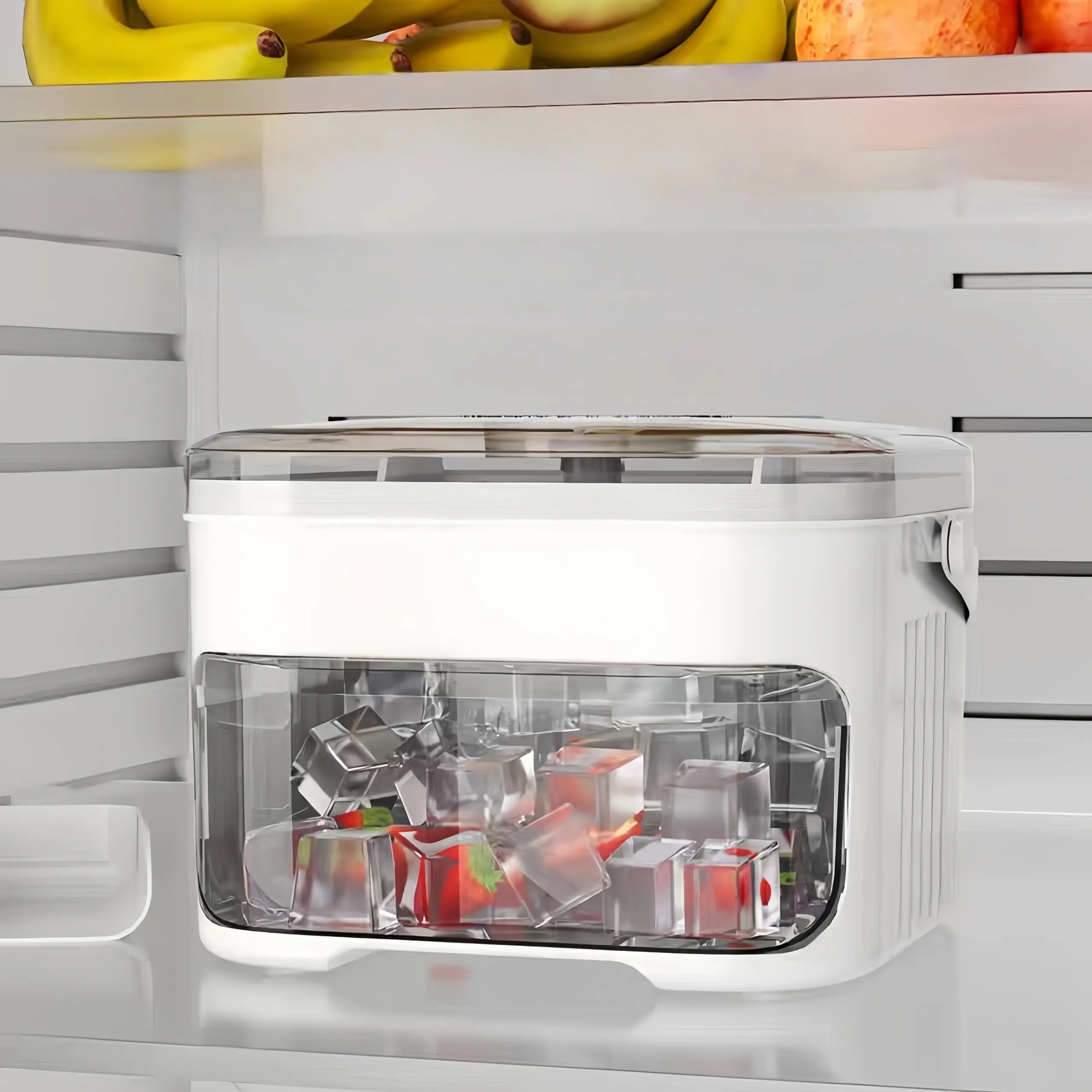 Ice Cube Mold Container with Lids for Making & Storing Ice, Dual-Layer Design – description image 1