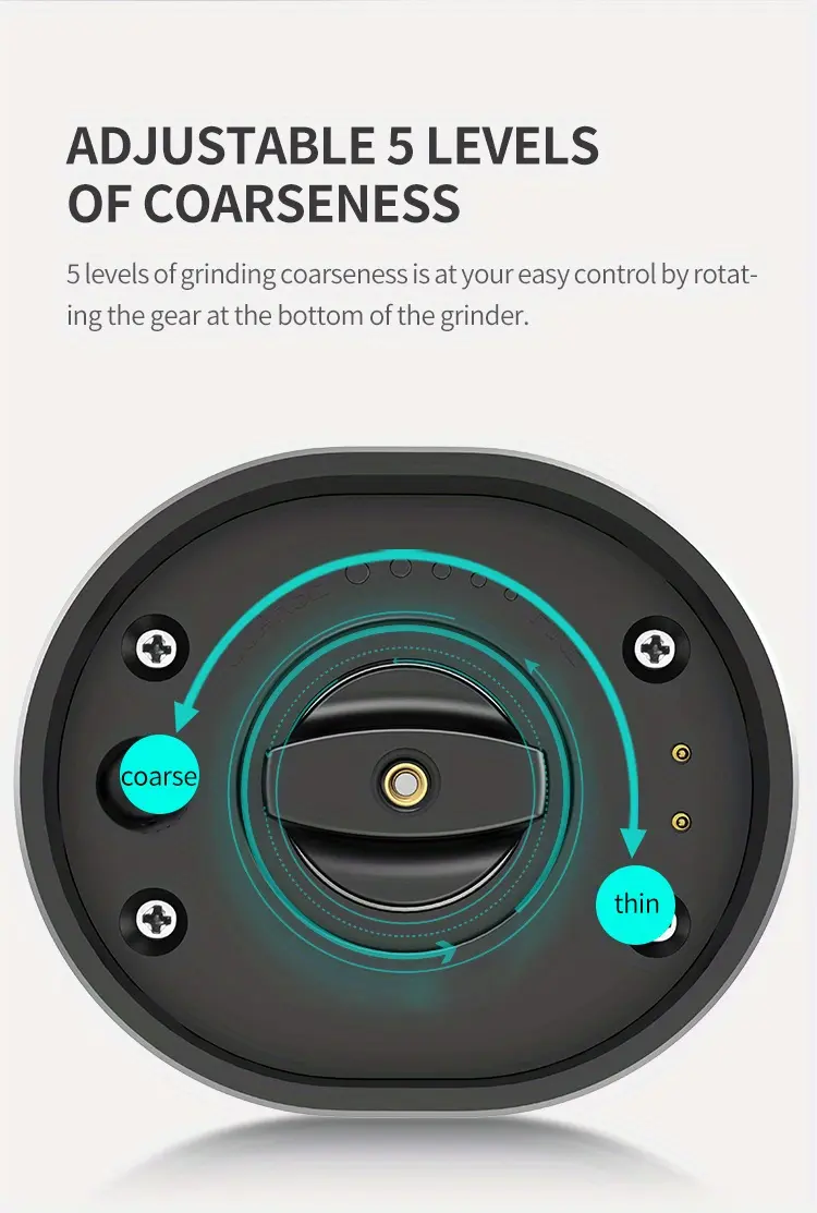 Electric Salt and Pepper Grinder for Seasoning with Dual-Compartment Design & Adjustable Coarseness – description image 5